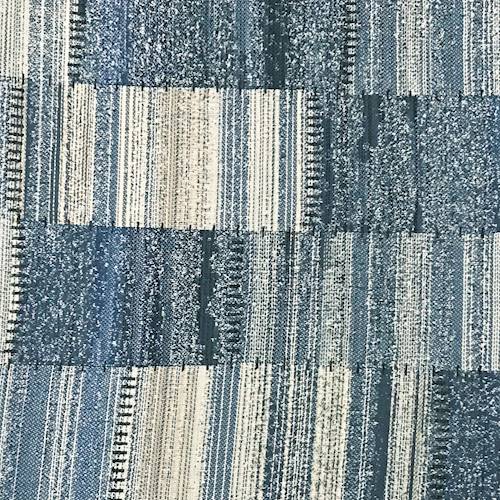*8 5/8 YD PC--Cotton Denim Blue/Navy Multi Patch Jacquard Decorating Fabric DFWX0506-X
