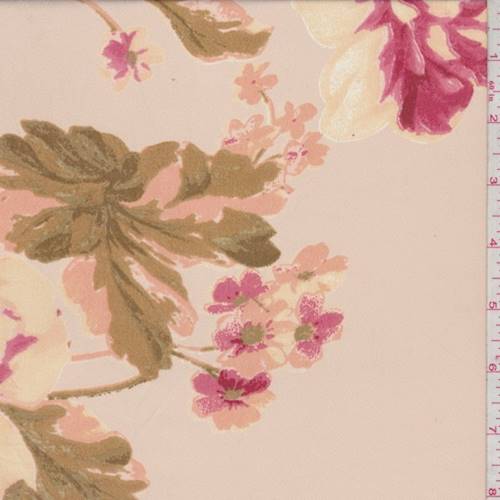 Pale Apricot Floral Rayon Georgette 79808