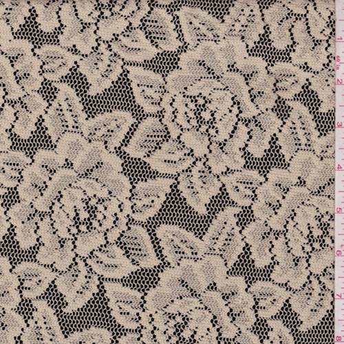 Golden Beige Floral Lace 79805