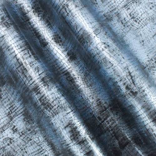 Metallic Blue/Black Snakeskin Vinyl Home Decorating Fabric DFW55659