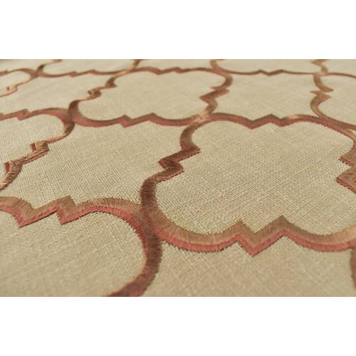 Brown Quatrefoil Embroidered Micro Basketweave Decor Fabric DFW55745 Fabric Depot