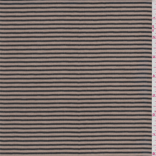 *3 7/8 YD PC--Taupe Brown/Black Stripe Chiffon