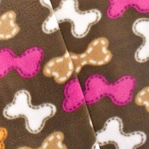 Brown Multicolor Bones n Stitches Printed Fleece DFW11001