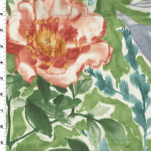 *5 5/8 YD PC--Blue/Multi Hillside Grove Floral Print Woven Decorating Fabric DFWX0576-X