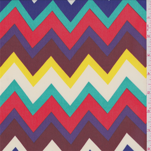 *4 3/8 YD PC--Maroon Multi Chevron Georgette