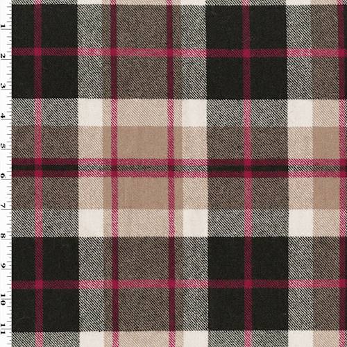 Beige/Black/Red Wool Blend Plaid Jacketing 80122