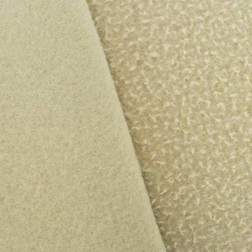 Beige Double Sided Boiled Wool Blend Coating 80158