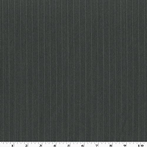 Coal Black/Gray Acrylic/Wool Blend Pinstripe Twill Suiting 80172
