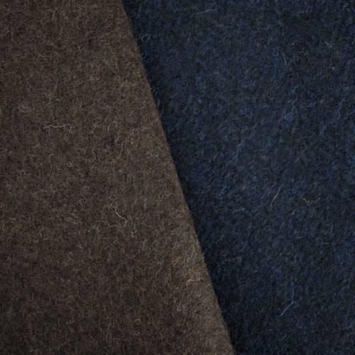 Night Navy/Brown Double Sided Herringbone Wool Blend Coating 80173