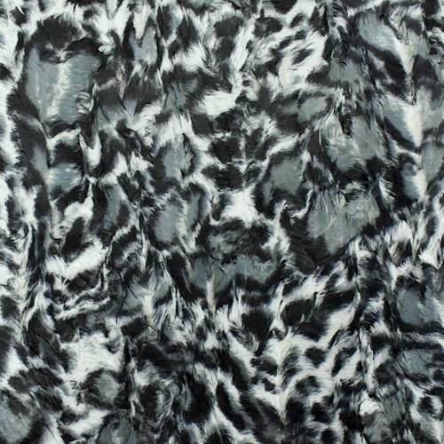 *3 YD PC--Gray/Black/White Pressed Texture Faux Fur Knit