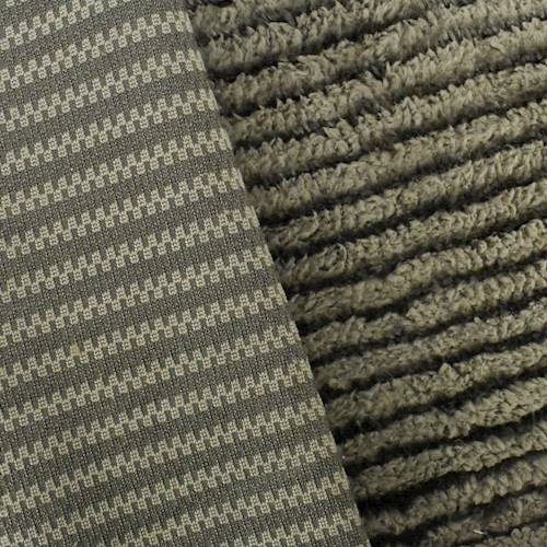 Taupe/Brown Stripe Sherpa Fleece Knit DFW11032