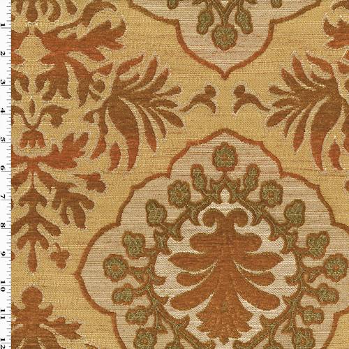 *3 YD PC--Butternut/Brown Crest Chenille Jacquard Decorating Fabric DFWX0609-X