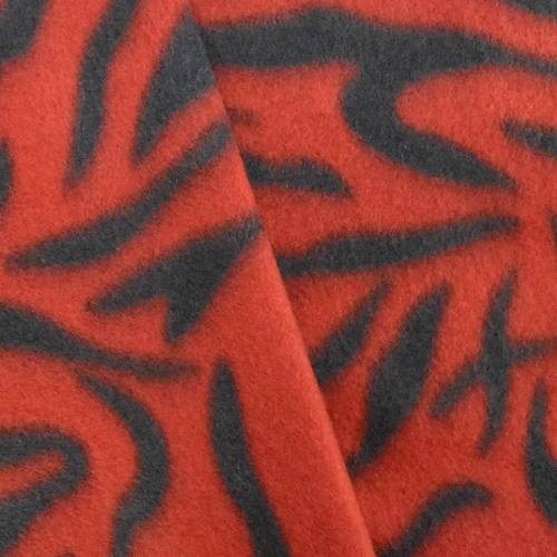Burnt Orange/Black Tigress Print Fleece DFW11003