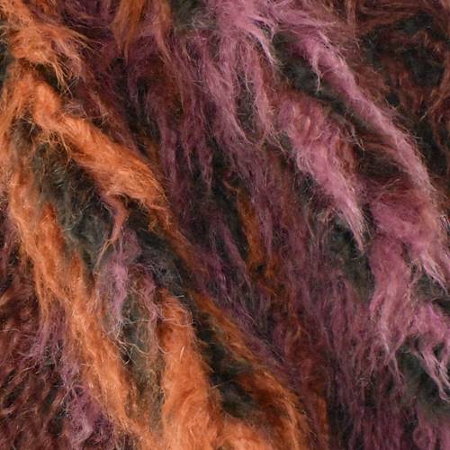 Burnt Orange/Maroon Multi Shaggy Texture Faux Fur Knit DFW11005