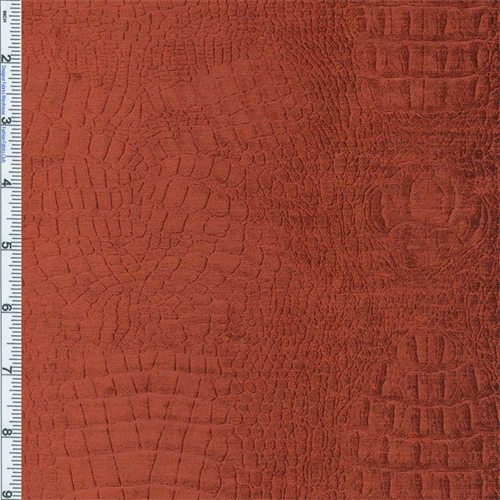 *28 YD PC--Copper Red Crocodilian Embossed Chenille Home Decorating Fabric