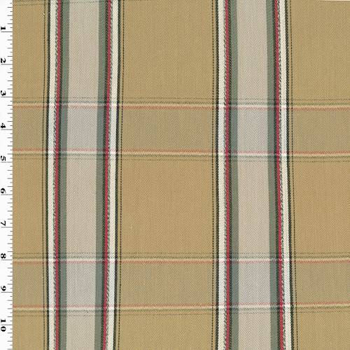 Brown/Gray/Multi Cotton Plaid Herringbone Decorating Fabric DFW55839