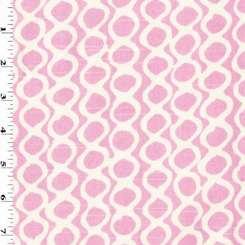 Pink/White Abstract Circle Print Canvas Decor Fabric DFW55852