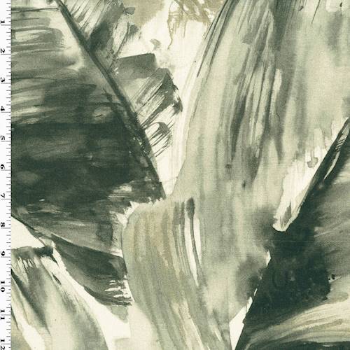 Gray/Multi Brush Leaf Print Canvas Home Decorating Fabric DFW55882