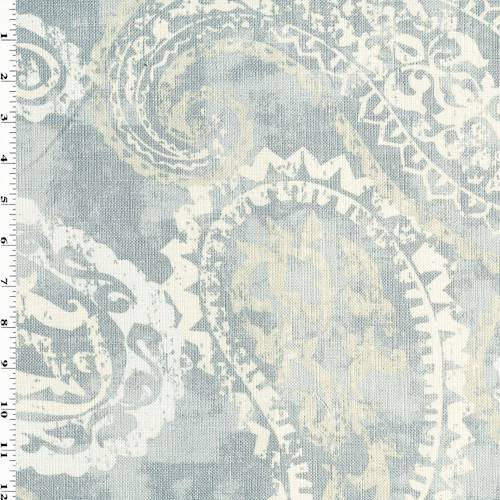 Gray/Multi Stencil Paisley Print Woven Decor Fabric DFW55905