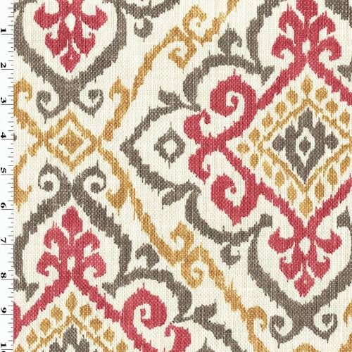 Brown/Red/Multi Basketweave Home Decorating Fabric DFW55906