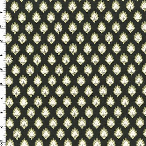 Black/Brown/Ivory Leaf Print Canvas Woven Decorating Fabric DFW55885