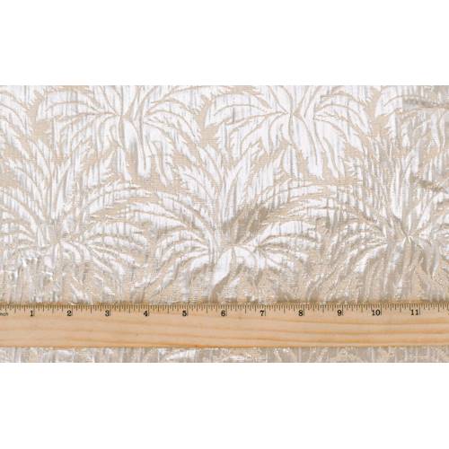 *4 3/8 YD PC--Champagne Pink/Metallic Silver Silk Blend Palm Matelasse