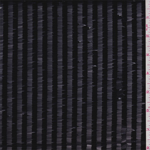*2 1/4 YD PC--Black Patent Fringe Sequin Mesh