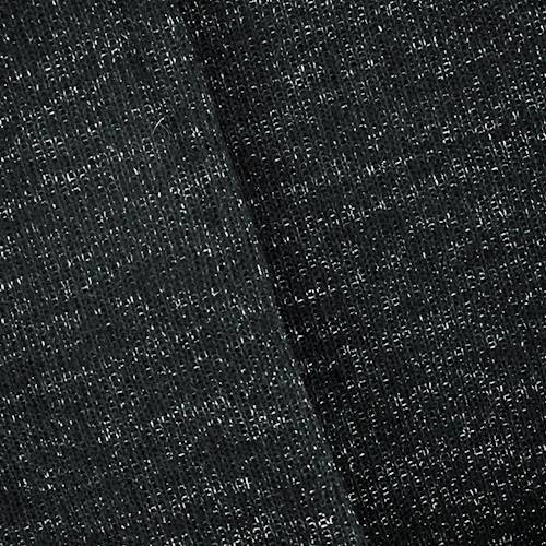 Black/Silver Sparkle Wool Blend Fleece Back Jersey Knit 70519