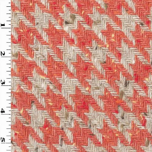Apricot Orange/Taupe Texture Houndstooth Jacketing 70497