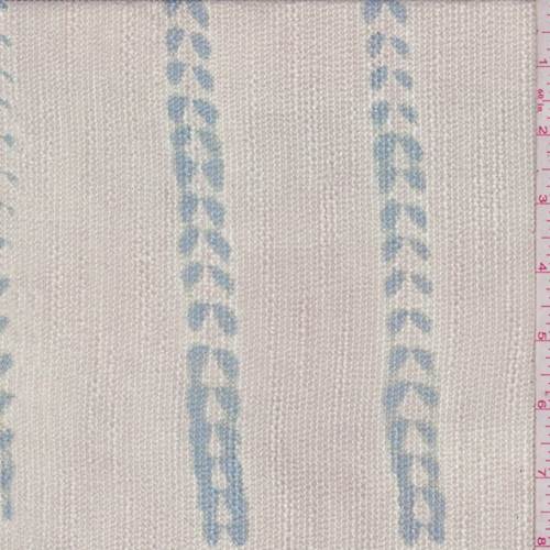 Talc White/Sky Embroidered Chiffon