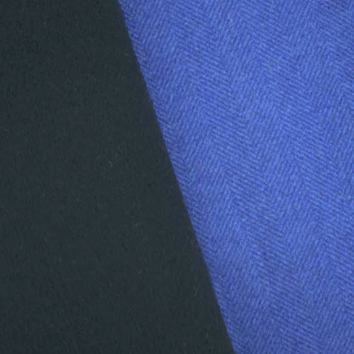 Cobalt Blue/Black Wool Blend Herringbone Doubleweave Coating 70552
