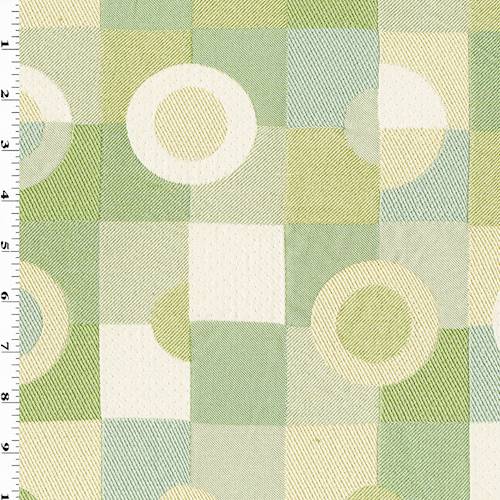 Pastel Green/Cream Geometric Jacquard Home Decorating Fabric DFW55972