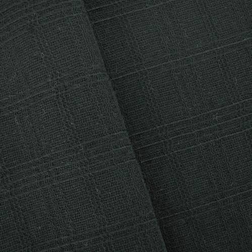 Ink Black Wool Blend Texture Plaid Knit 70717