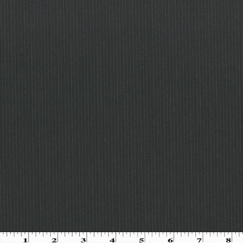 *1 3/4 YD PC--Ink Black/Gray Wool Pinstripe Twill Suiting
