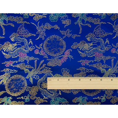*3 1/8 YD PC--Blue/Multi Chinese Brocade