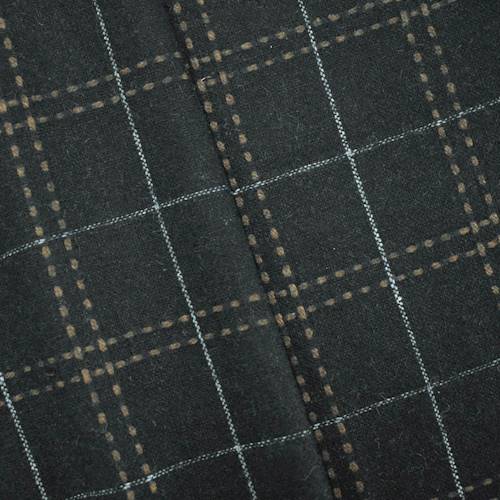 Black/White/Brown Wool Blend Plaid Jacketing 70729