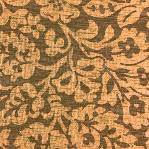 * 2 YD PC -- Dark Brown/Sand Floral Print Canvas Home Decorating Fabric DFWX0623-X