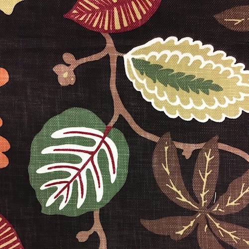 * 4 3/4 YD PC -- Brown/Green/Multi Braemore Floral Print Basketweave Home Decorating Fabric DFWX0618-X