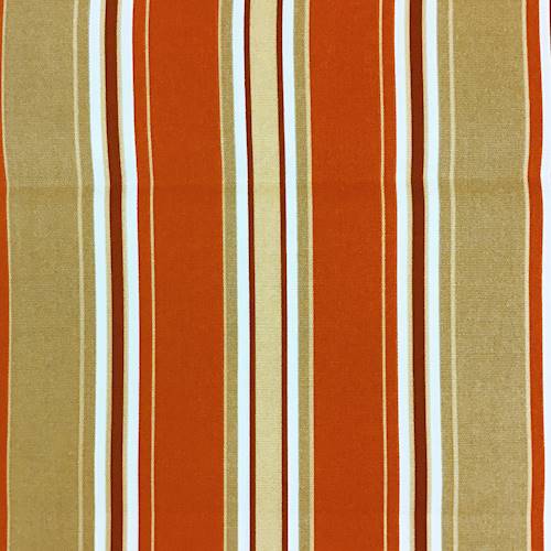* 2 3/8 YD PC -- Brown/Burnt Orange/Multi Stripe Print Canvas Home Decorating Fabric DFWX0616-X