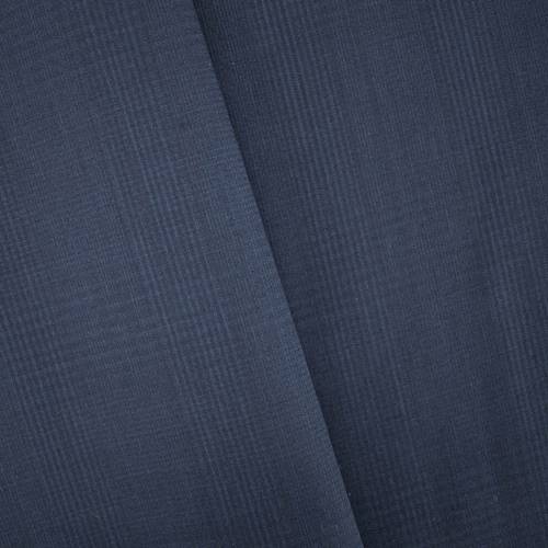 Black/Indigo Tropical Wool Blend Plaid Suiting 70768
