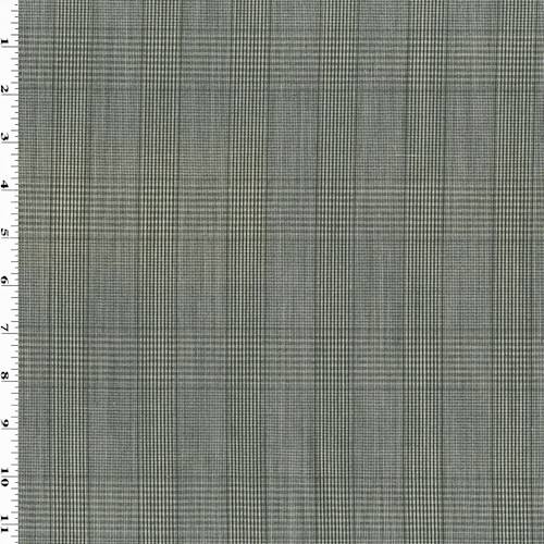 Black/Beige Tropical Wool Blend Plaid Shirting 70782