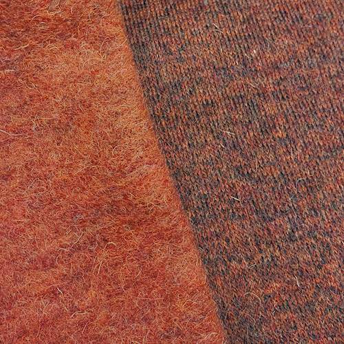 Old Orange/Black Wool Blend Brushed Back Fleece Knit 70613