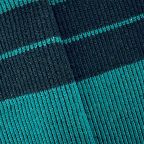 Deep Teal/Navy Wool Blend Stripe Chunky Knit 70617