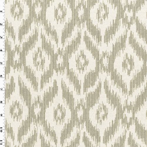 Taupe Beige/Cream Ogee Ikat Damask Decorating Fabric DFW56019