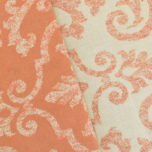 Orange/Beige Baroque Jacquard Home Decorating Fabric DFW56022