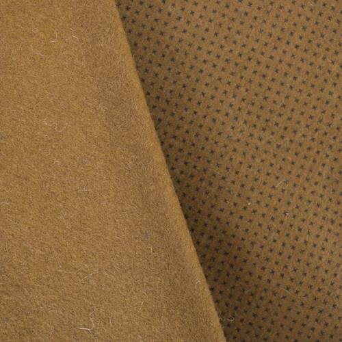 Brown Micro Cross Printed Boiled Wool Blend Jacketing 70626