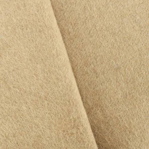 Deep Tan Beige Boiled Wool Blend Doubleweave Coating 70630