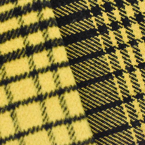Black/Yellow Brushed Plaid Jacketing 70807