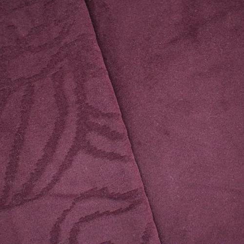 Deep Burgundy Red Floral Patterned Wool Blend Jacketing 70826