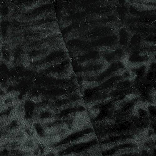 Night Black Abstract Embossed Textured Faux Fur DFW56288